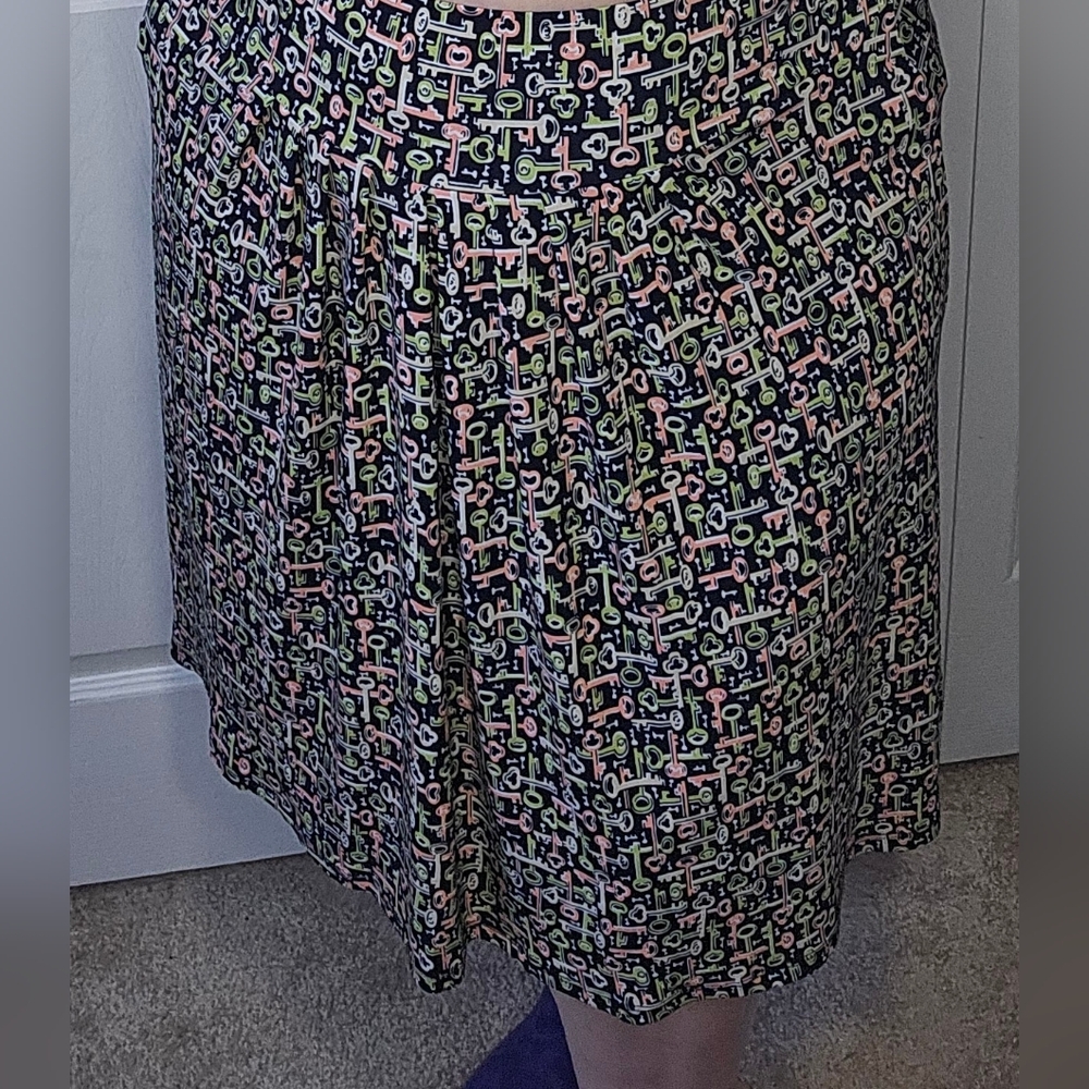Pastel Skeleton Key Print Mini Skirt L